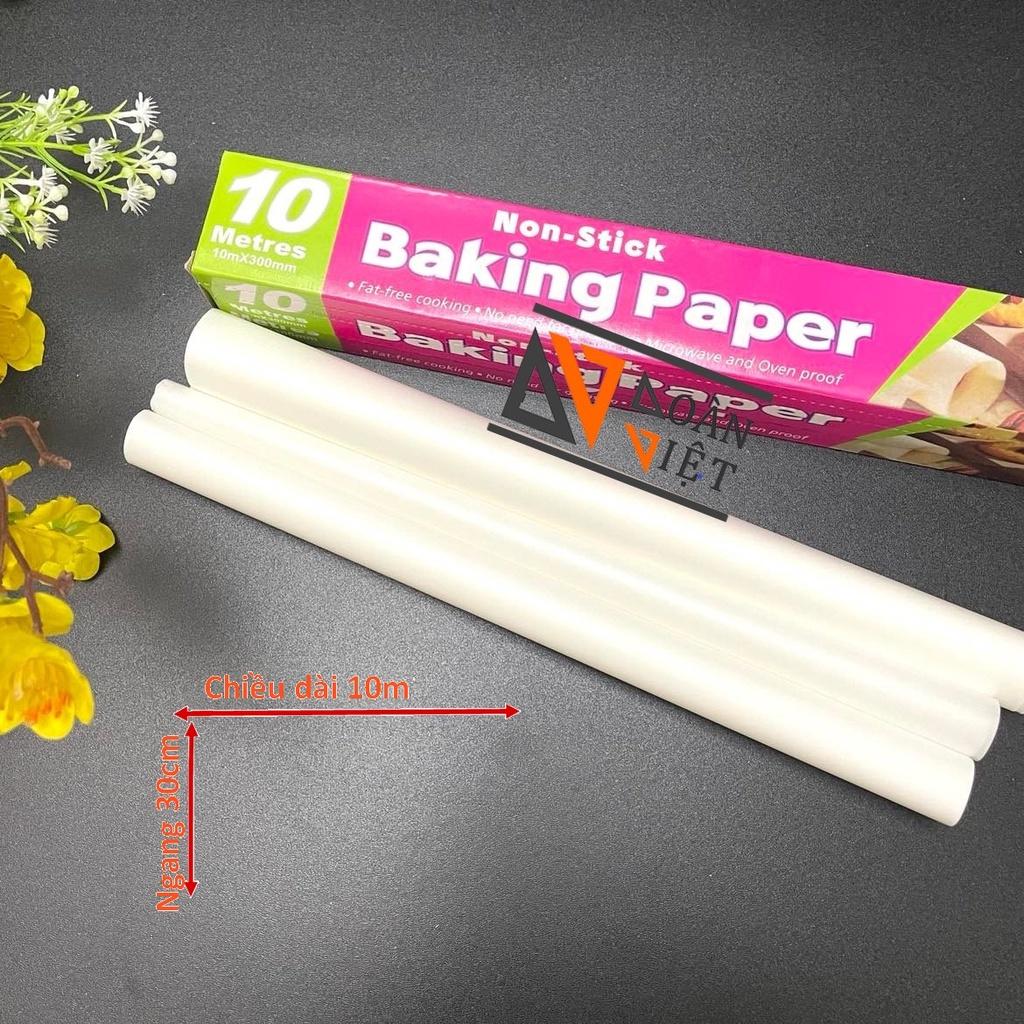 [Dài 10mm] Hộp GIẤY NẾN, GIẤY NƯỚNG BÁNH chống dính C.Lượng - Khổ lớn 30 cm x dài 10m. giấy lót bánh. dụng cụ làm BÁNH.