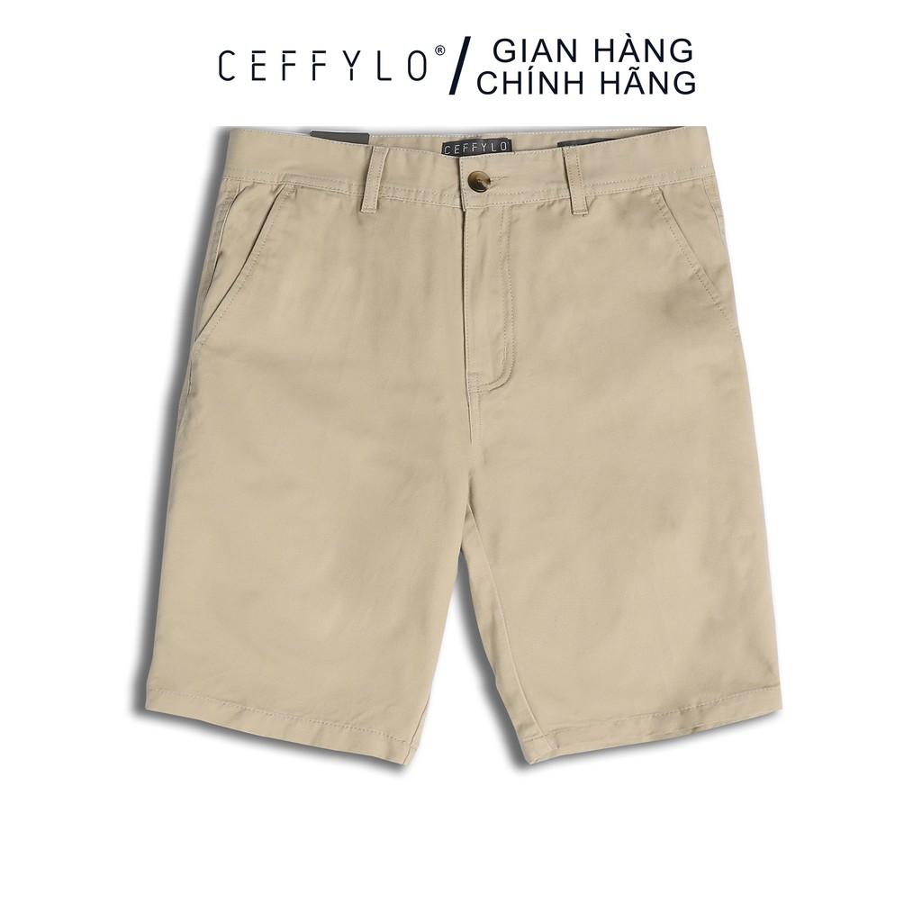 Quần Shorts Khaki trơn Be, Form Slimfit CEFFYLO