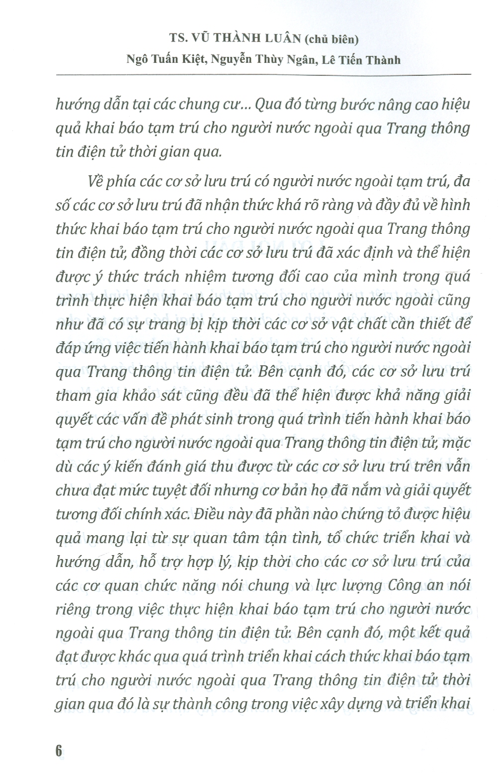 Khai Báo Tạm Trú Cho Người Nước Ngoài Qua Trang Thông Tin Điện Tử Tại Việt Nam Trong Bối Cảnh Cuộc Cách Mạng Công Nghiệp Lần Thứ Tư (Sách chuyên khảo)