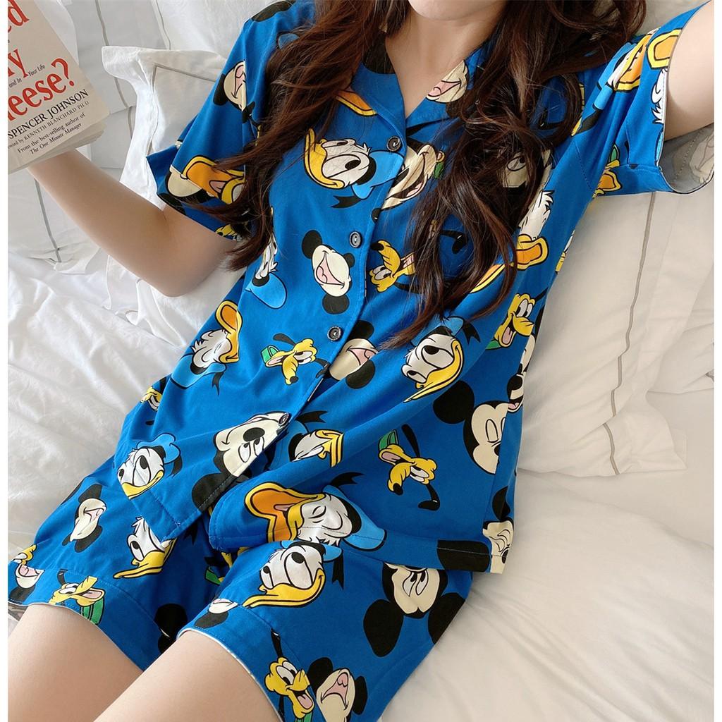 Pijama mặc ở nhà, Bộ Ngủ Nữ cotton cộc nhiều màu CCCP06