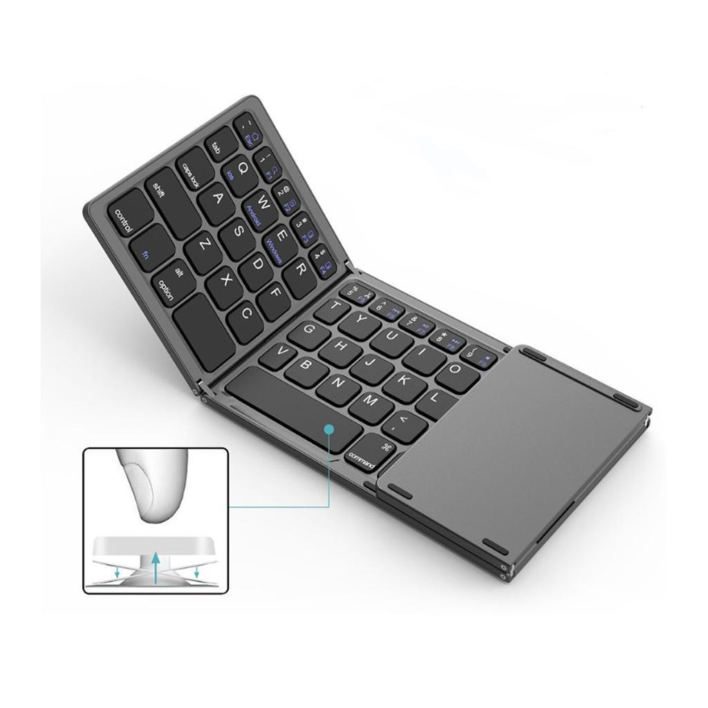 Slim Wireless Foldable Keyboard and Touchpad Black