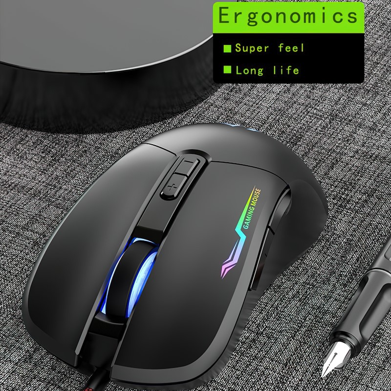 Chuột LED RGB 3200 DPI Gaming Mouse G90 Macro cho máy tính Laptop hàng nhập khẩu