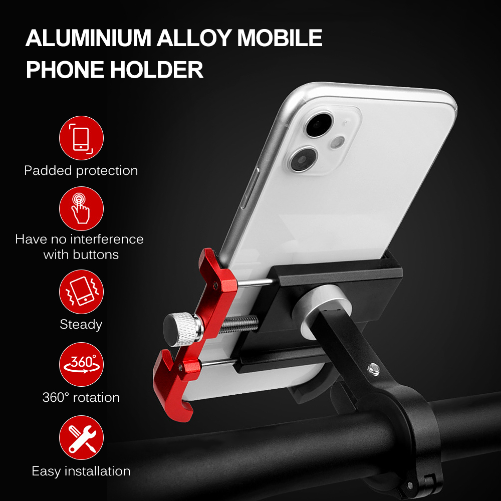Giá Đỡ Điện Thoại Có Thể Xoay 360 Độ Bằng Hợp Kim Nhôm Gắn Xe Đạp