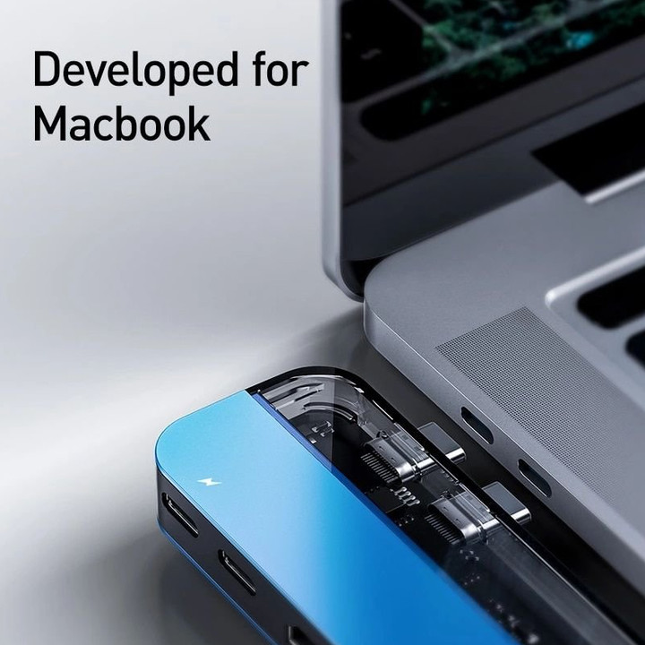 Bộ Hub chuyển đổi 5 trong 1 dùng cho Macbook, iPad Pro nhãn hiệu Baseus CAHUB-TD03 - Hàng Nhập Khẩu