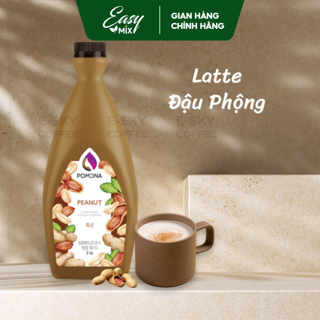 Sốt Đậu Phộng POMONA Peanut Sauce Nguyên Liệu Pha Chế Hàn Quốc Chai 2kg