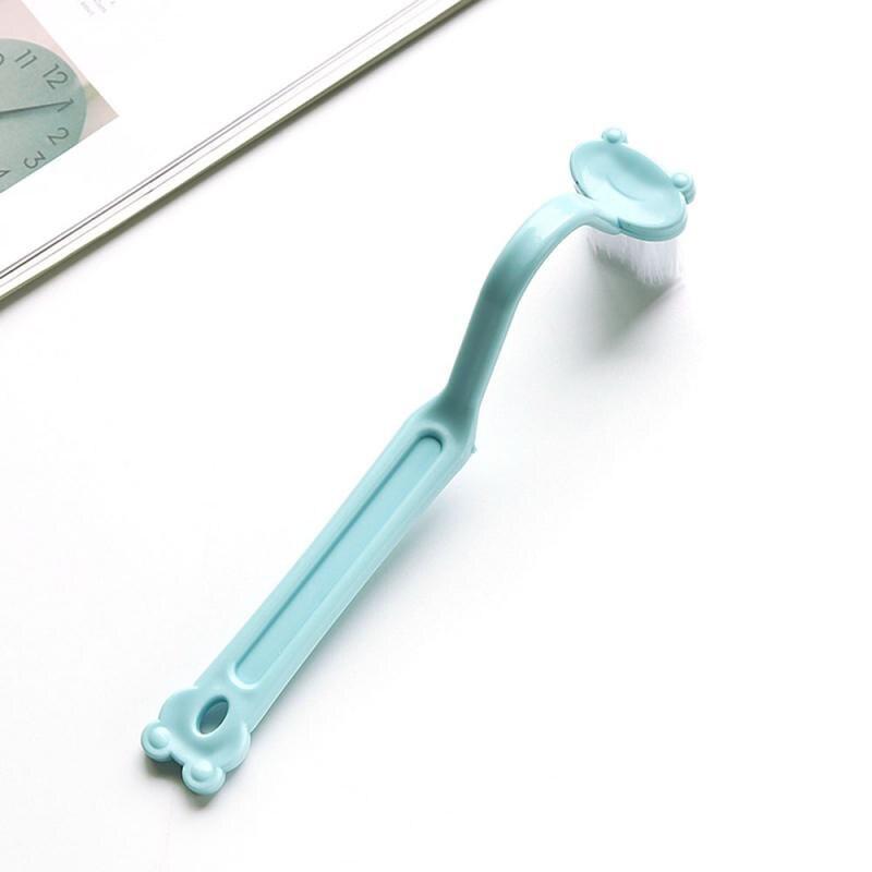 Toilet Cleaning Brush Bathroom Cleaning Accessories Portable Toilet Brush Corner Brush Bending Handle Scrubber Frog V Type