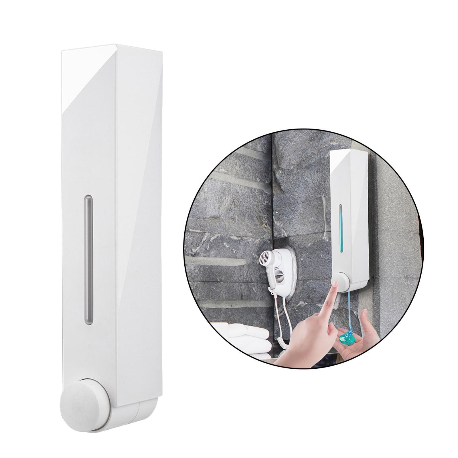 2X Wall Mounted Soap Dispenser Shower Lotion Shampoo Gel Bottle Single White