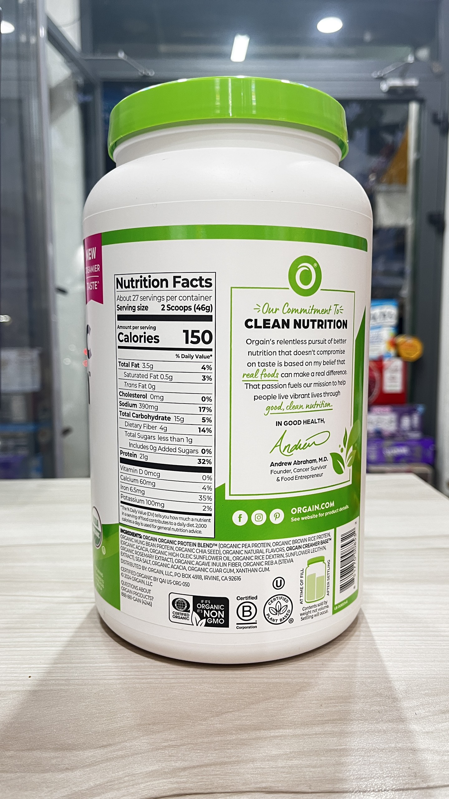 Date 11/26  Bột đạm thực vật và protein hữu cơ Orgain Mỹ vị vani 1224g - Organic Protein