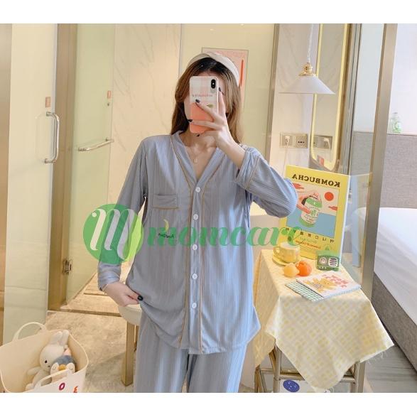 Pijama Bầu sau sinh cho con bú ti CỔ TIM - Bộ đồ bầu mặc nhà cho mẹ - Quần áo ngủ bà bầu đẹp thời trang giá rẻ Bigsize 2022