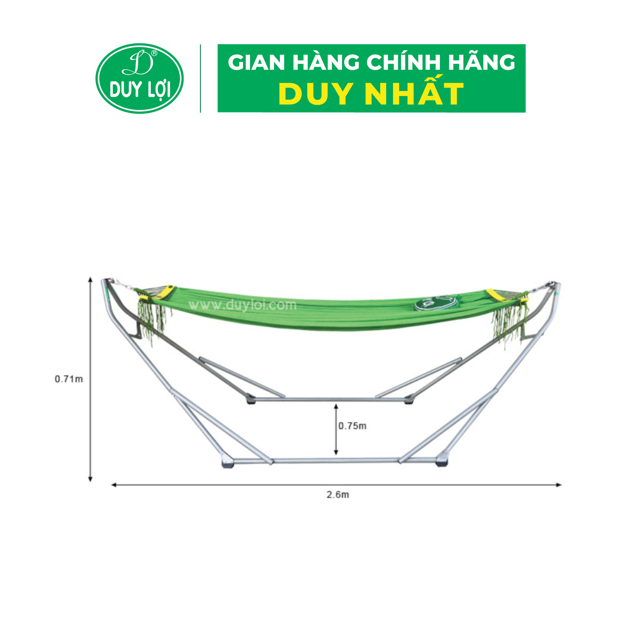 COMBO GHẾ - GIƯỜNG XẾP DUY LỢI CHÂN CAO &amp; VÕNG XẾP THÉP DUY LỢI - CỠ LỚN