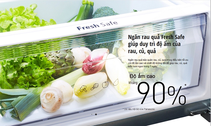 Tủ lạnh Panasonic Inverter - Ngăn rau củ Fresh Safe 