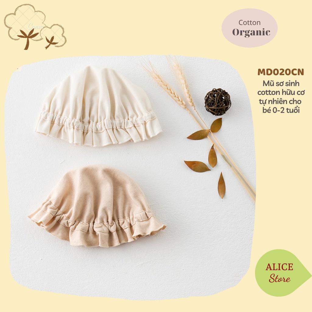 Mũ cho bé gái 0-2 tuổi mũ beanie trùm đầu ORGANIC 100% COTTON HỮU CƠ TỰ NHIÊN cực kỳ xinh xắn