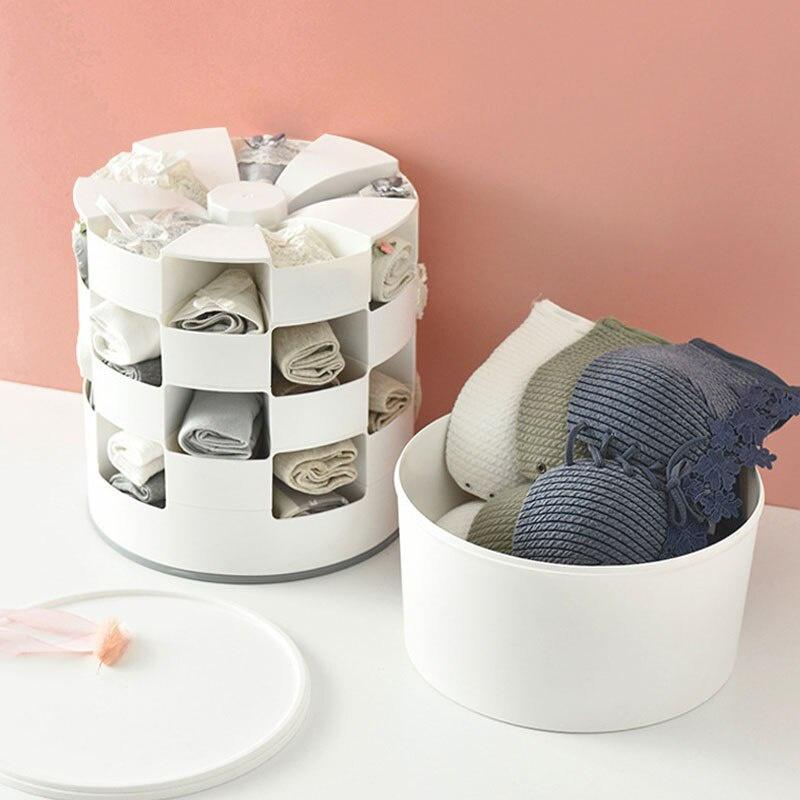 Rotating Underwear Organizer Storage Box Closet Organizer Storage Containers Boxes Socks Desktop Accessories Home Supplies