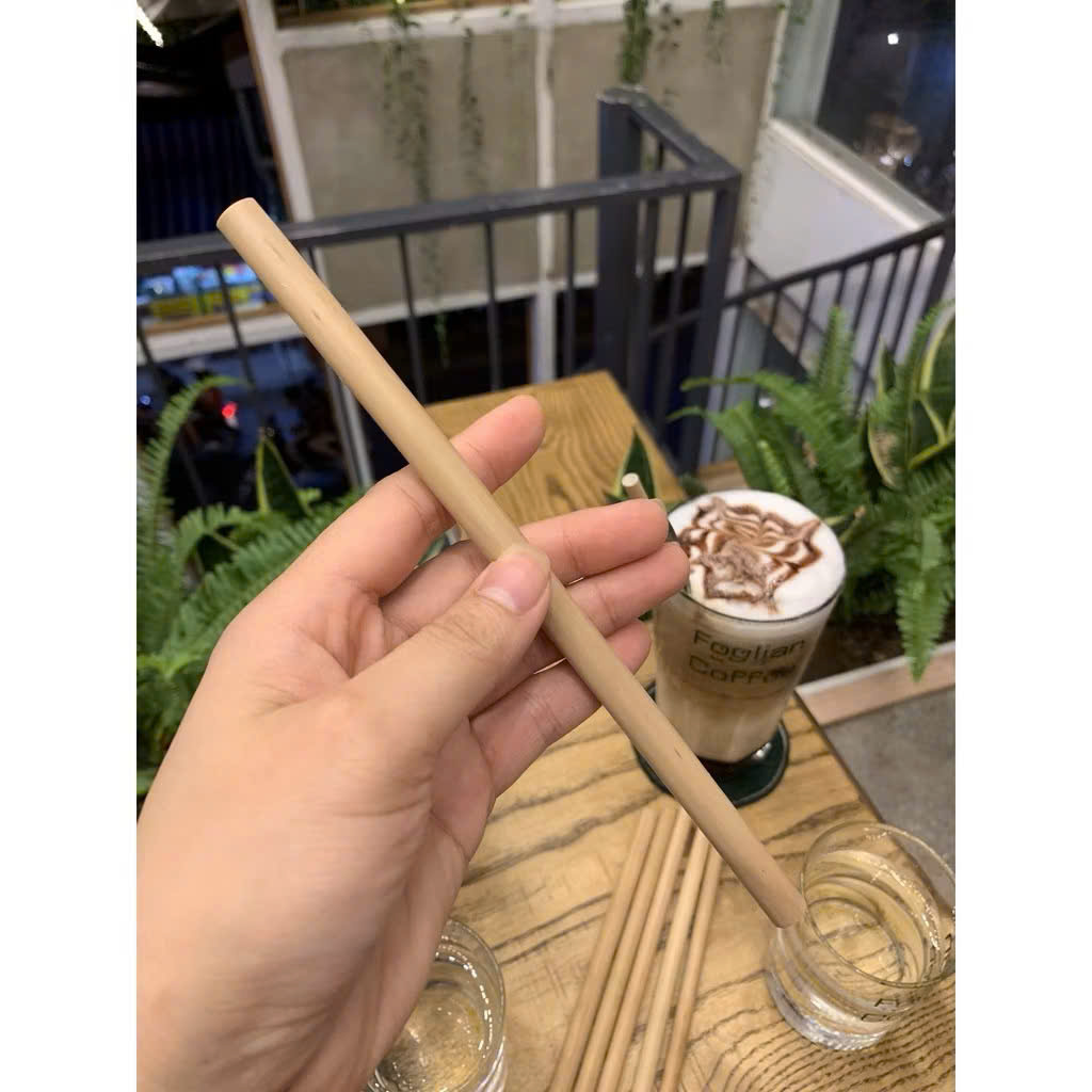 Hộp 15 ống hút tre tự nhiên 12*10cm - An toàn, thân thiện môi trường