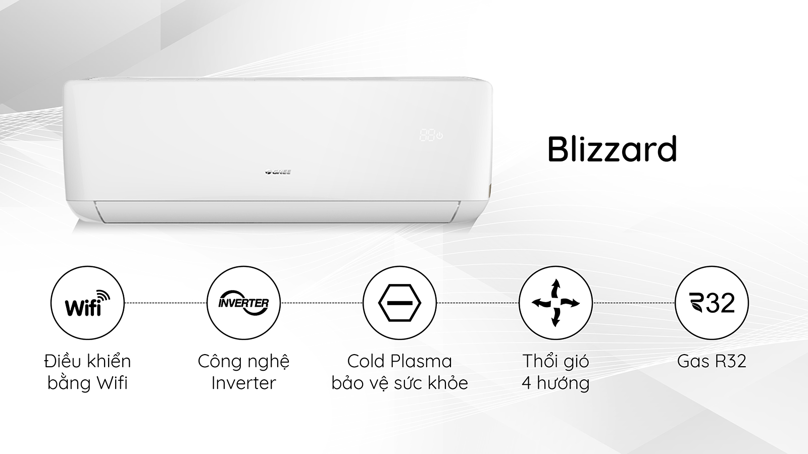 Máy Lạnh Inverter Blizzard Gree GWC12BC-K6DNA1B (1.5HP) - Hàng Chính Hãng