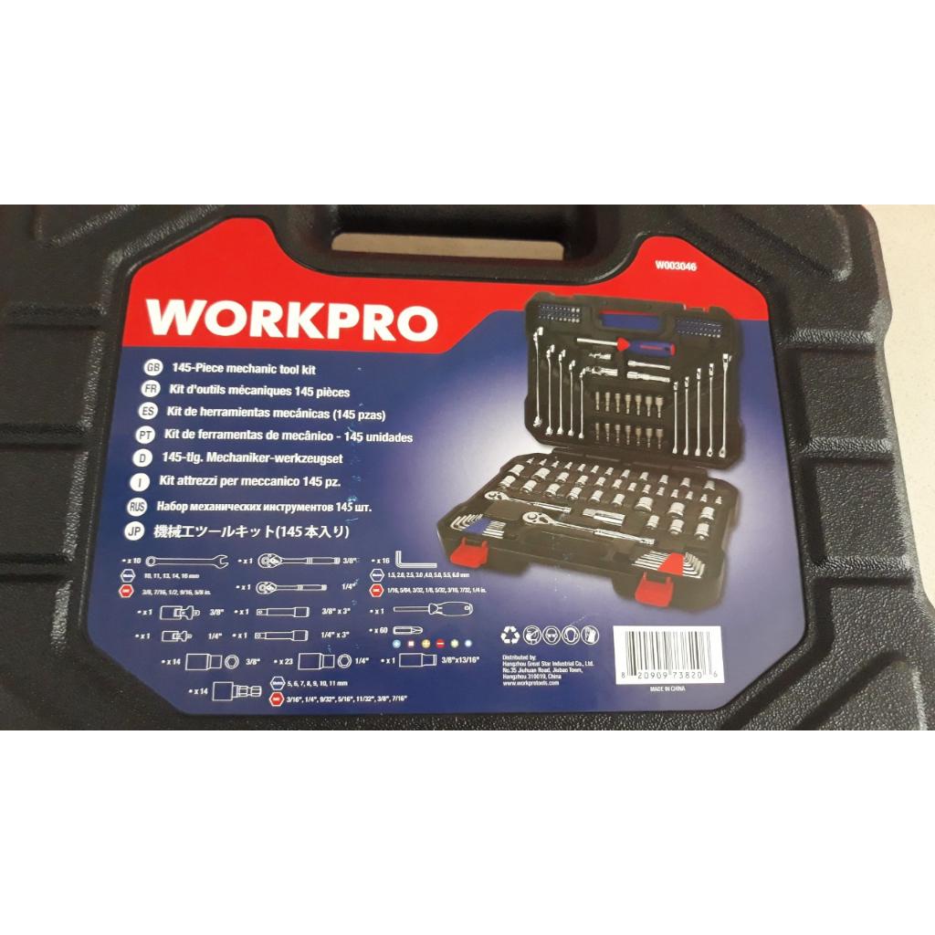 Bộ đầu cờ lê thay thế (1 set = 145 cái) Workpro W003046 1/4 và 3/8 inches