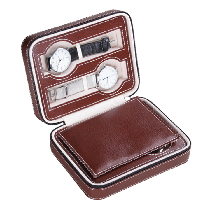Hộp Đồng Hồ 4 Du Lịch 4 Ngăn Bằng Da Cao Cấp