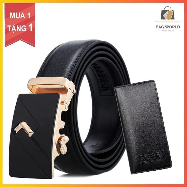 Thắt Lưng Da Nam Khóa Tự Động Và Ví Da