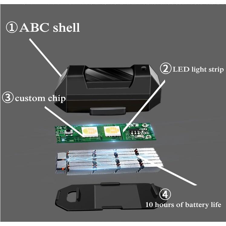 Bộ Đèn LED Nhấp Nháy Không Dây Sạc USB Kèm Phụ Kiện Gắn Đuôi Xe