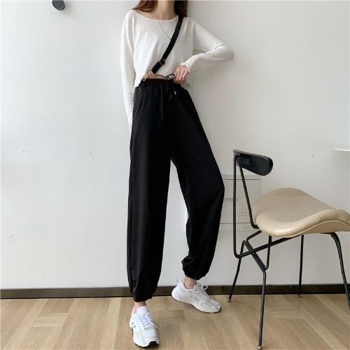 Quần jogger nữ tập yoga gym bigsize ống rộng cạp cao thể thao unisex vải da cá dày dặn có bo phong cách CHERRY T009