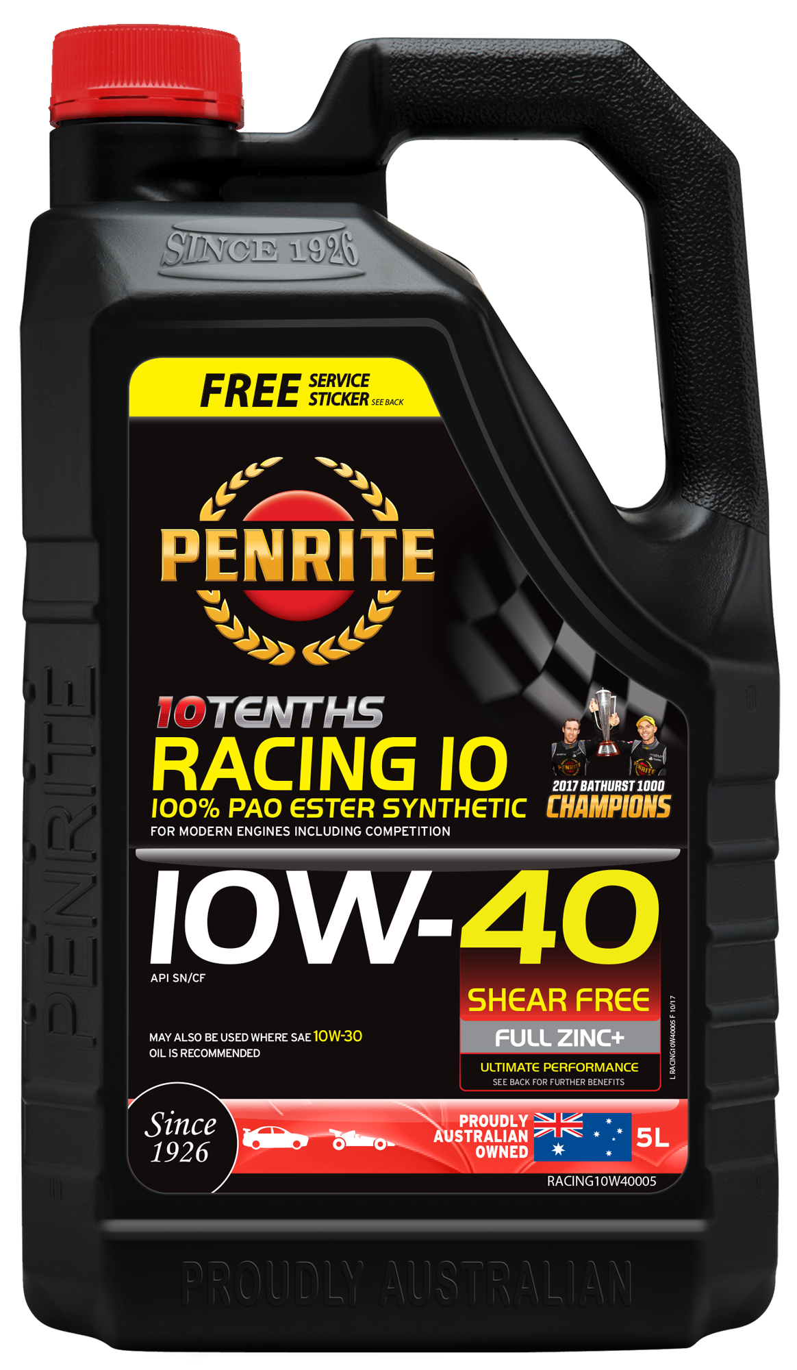 PENRITE - Dầu động cơ ô tô 10 TENTHS RACING 10W-40 5L (100% PAO&Ester)