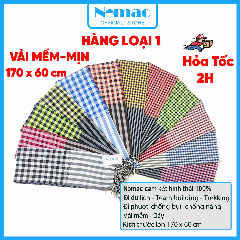 Khăn Rằn Nam Bộ - Campuchia/ Khăn Thời Trang NOMAC Đi Phượt, Du Lịch, Trekking/ Hàng Loại 1, Vải Dày Mềm Mịn/ Kích Thước Lớn 170 x 60cm/ Combo B