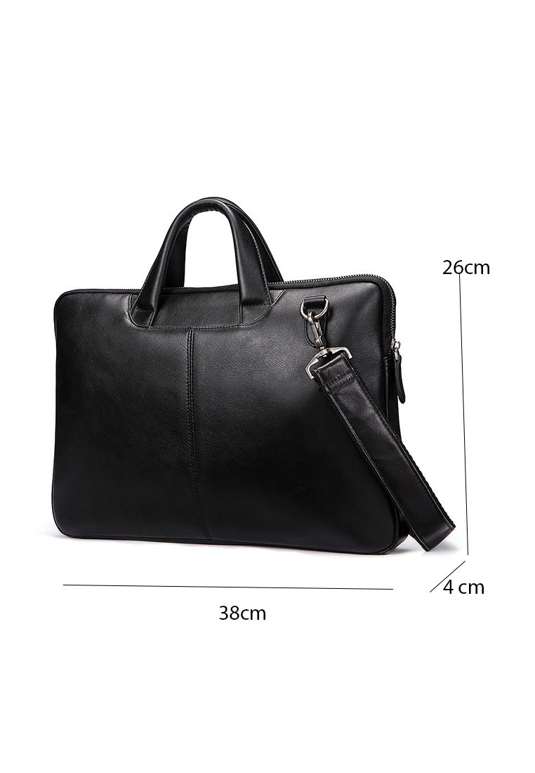 Cặp công sở nam da bò cao cấp BHM392 Mỏng gọn, bền bỉ vừa laptop 14inch