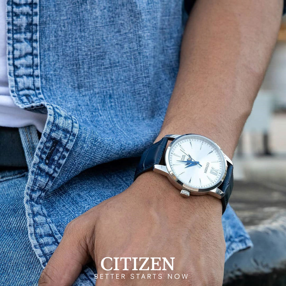 Đồng Hồ Nam Citizen Dây Da AK5000-03A - Mặt Trắng