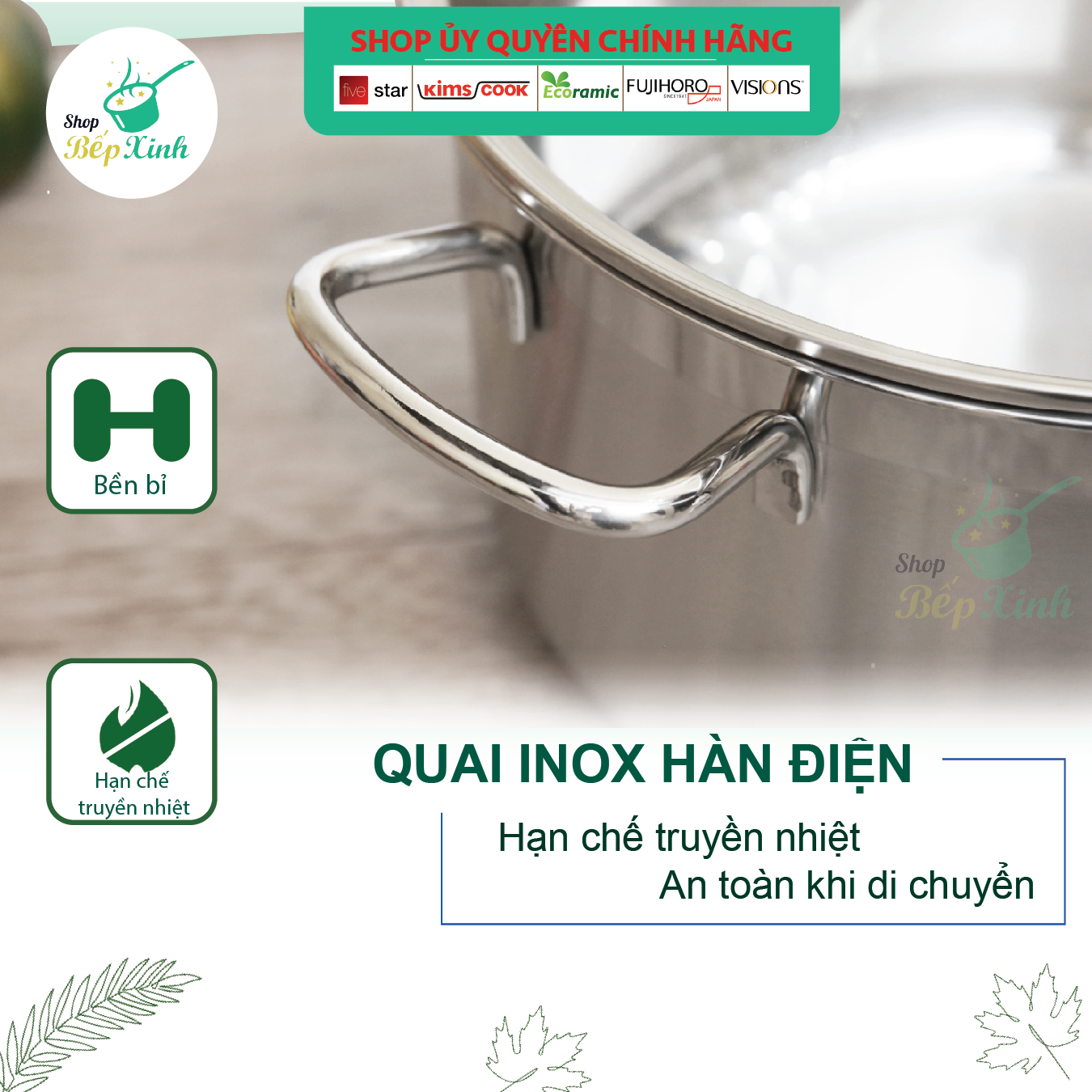 Bộ nồi inox Fivestar 3 đáy từ 18cm và 24cm nắp kính