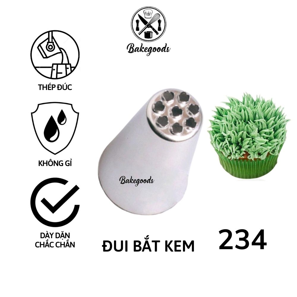 Đui bắt kem 234, Đuôi cỏ tạo hình sân bóng trang trí bánh bằng thép không gỉ đúc liền khối dày dặn, cứng cáp