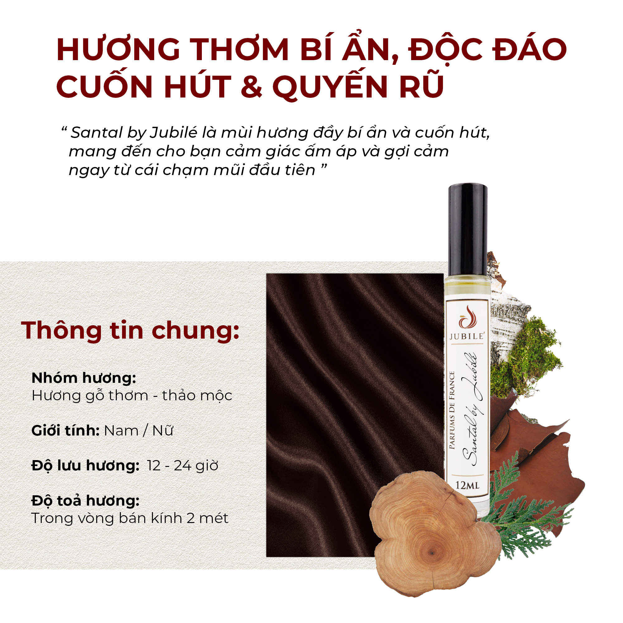 Tinh dầu nước hoa Pháp Jubilé Perfume Santal