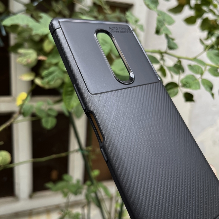 Ốp lưng dành cho Xperia 1 auto focus vân carbon - Hàng nhập khẩu