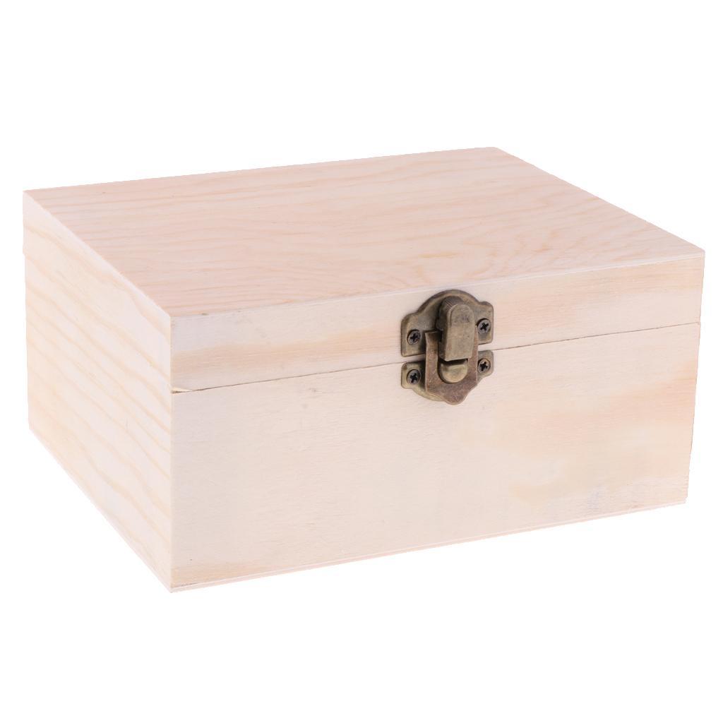 Rectangle Wood Box Jewelry Case Wedding Gift Makeup Cosmetic Earrings Ring Desk Rangement Make Up Wooden Organizer with Mirror - 2 Layers