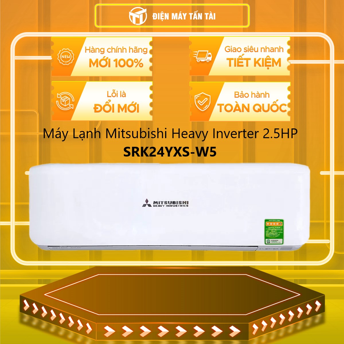 Máy lạnh Mitsubishi Heavy Inverter 2.5 HP SRK24YXS-W5 - Hàng chính hãng - Chỉ giao HCM