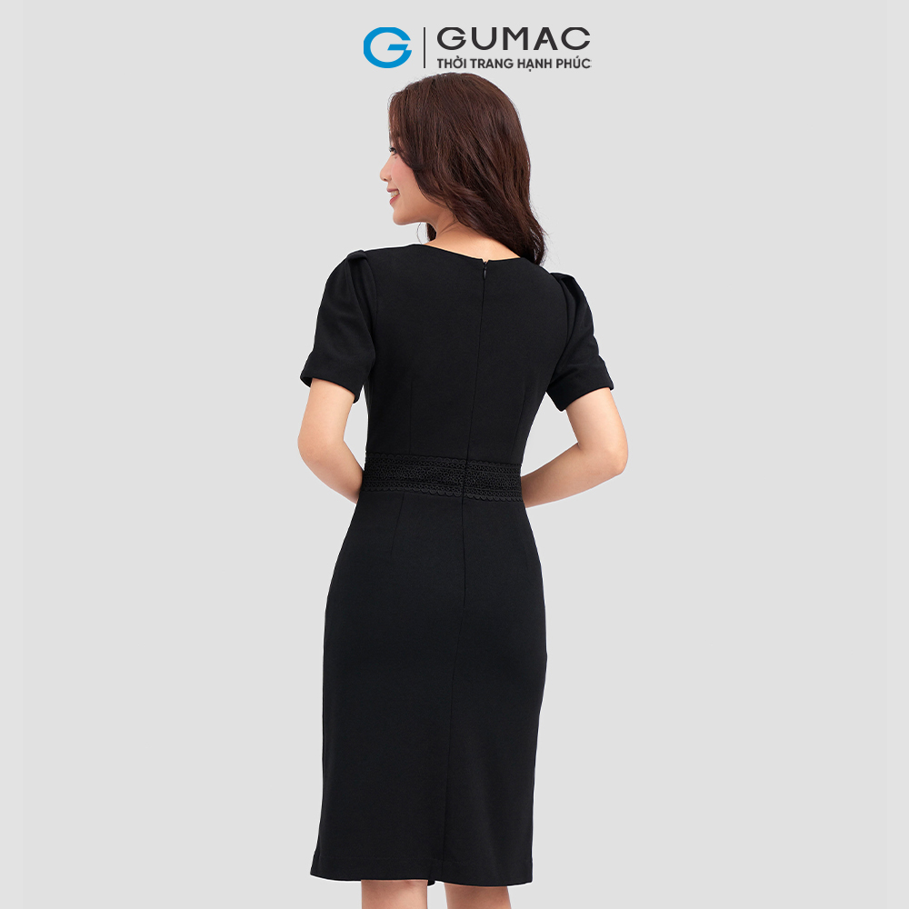 Đầm phối ren bản eo DC12077 thời trang GUMAC