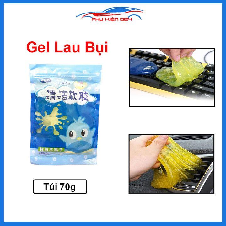 Gel silicone làm sạch bụi bẩn ô tô bàn phím máy tính dạng túi vàng 70g