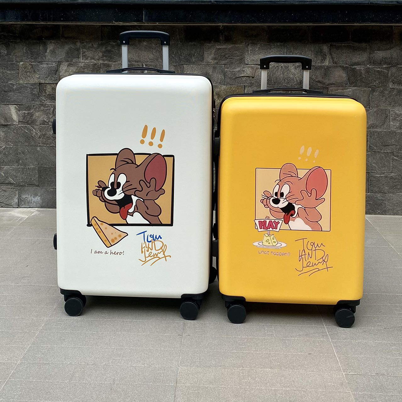 HÌNH THẬT_Vali Du Lịch Tay Kéo In Hình Cute Hình In Không Bong Tróc Chất Liệu Nhựa Nhám PC+ABS 4 Bánh Xe Xoay 360 Độ Hàng Sẵn Kho Đủ Size 20/24/26 inch