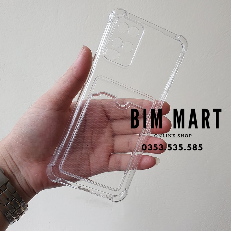 Ốp chống sốc cho OPPO A54 4G silicon trong suốt kèm ngăn ví đựng thẻ