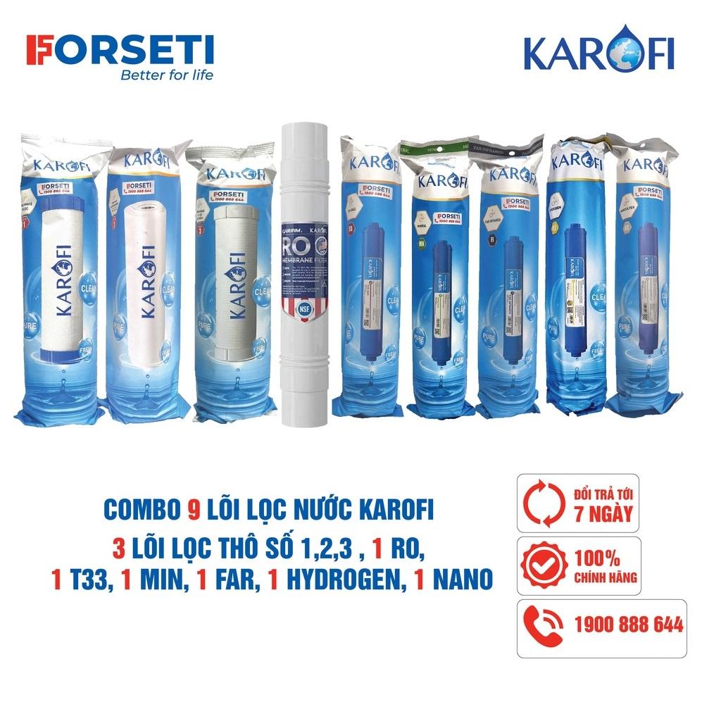 Combo 9 lõi lọc nước Karofi Hàng chính hãng dùng cho máy lọc nước Karofi K9IQ-2 Plus ( Thetis K9IP-2)