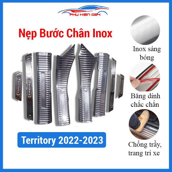 Bộ nẹp bước chân inox ô tô Territory 2022-2023-2024 chống trầy làm đẹp ô tô