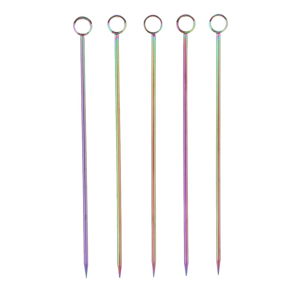 5Pcs/set Stainless Steel Cocktail Picks Cocktail Fruit Sticks Bar Tools for Bar Dringks Home Party Decor