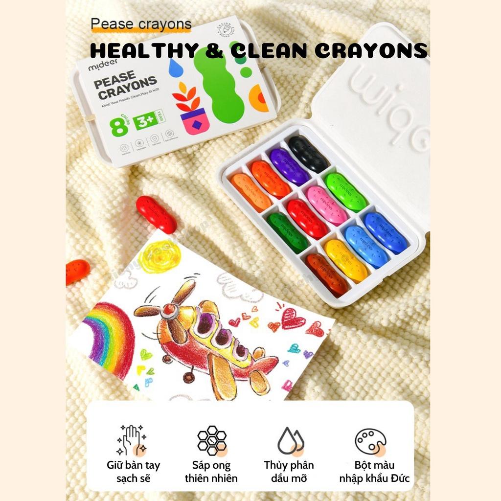 Màu Sáp Lụa Hữu Cơ Quả Đậu - Pease Crayons Mideer Cho Bé Từ 18m+