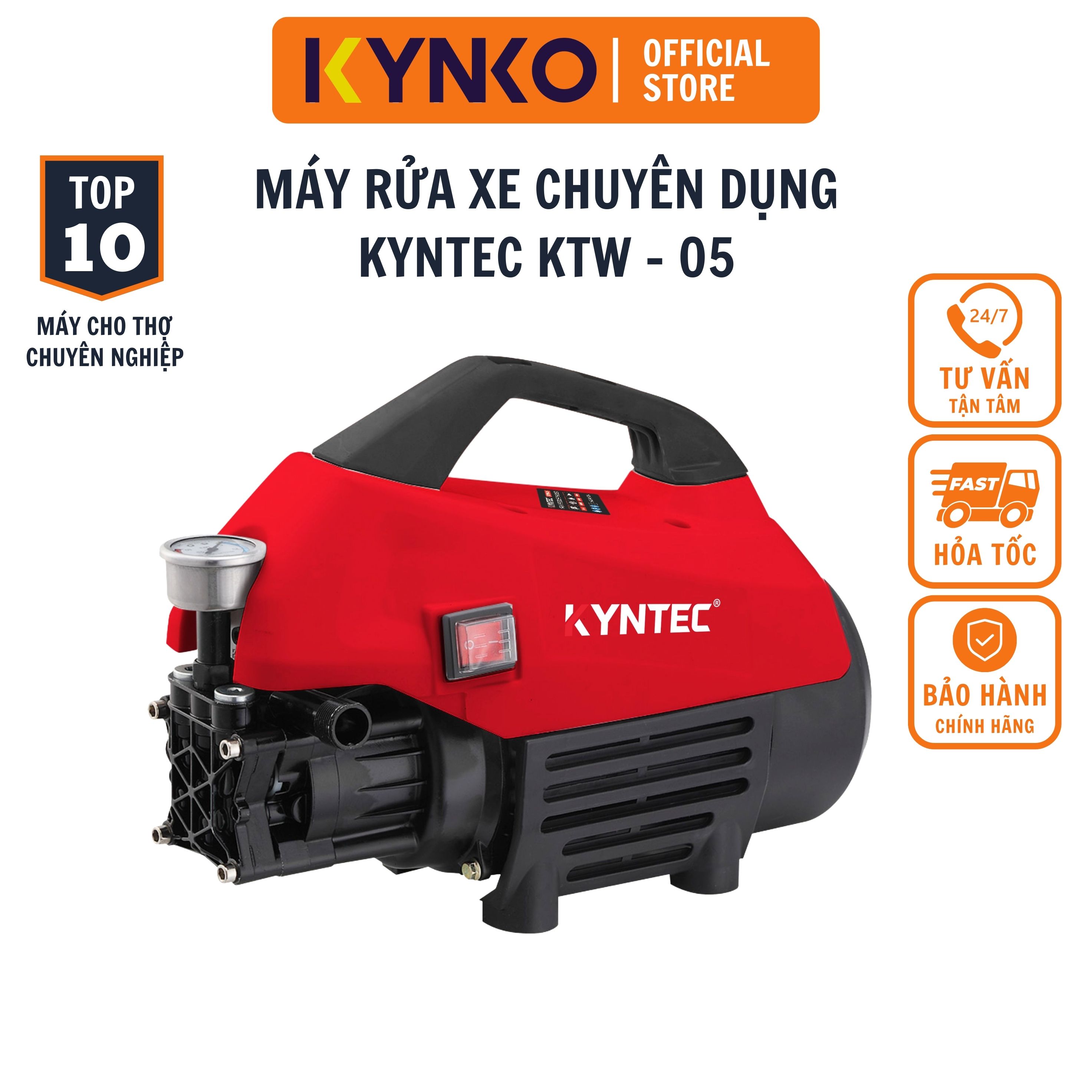 Máy rửa xe áp lực cao nhập khẩu chính hãng Kynko Kyntec KTW - 05 siêu bền