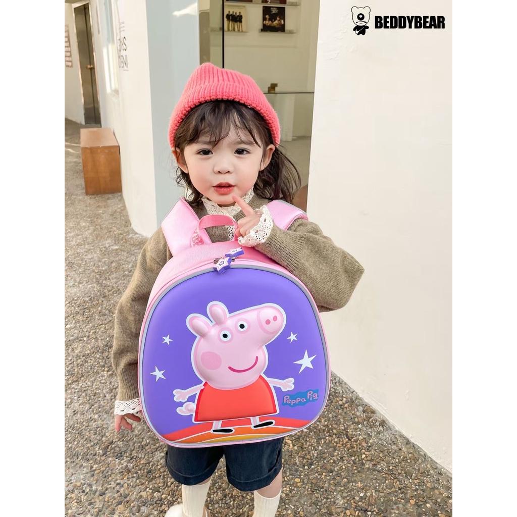 Balo Bé mẫu giáo Beddy Bear Heo PEPPA Tím phù hợp Bé từ 02 tuổi học mầm non -  Họa tiết Thiết kế dây cài chống thất lạc Bé . Bảo hành chín hãng 01 năm