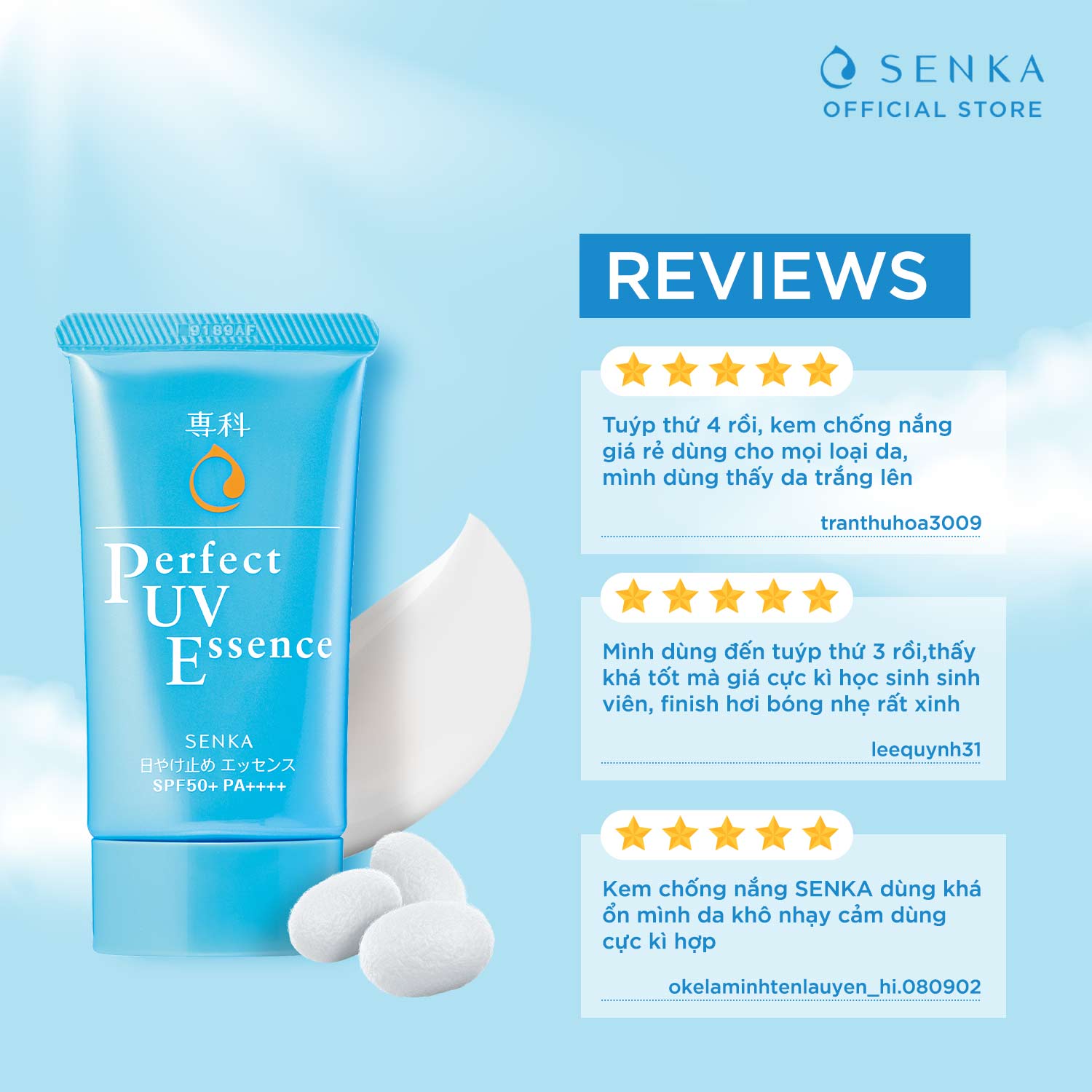 Kem chống nắng dạng tinh chất Senka Perfect UV Essence 50g