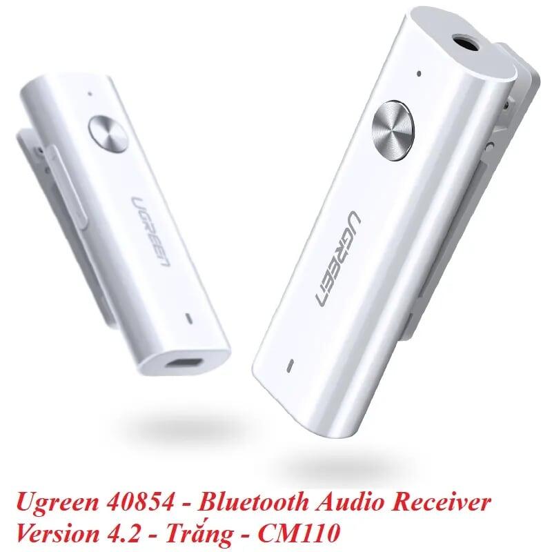 Ugreen UG40854CM110TK BT 4.2 màu Trắng Thiết bị Bluetooth 4.2 hỗ trợ dùng cho tay nghe + MIC - HÀNG CHÍNH HÃNG