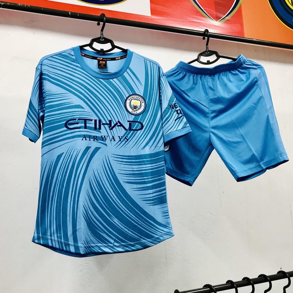 CLB Manchester City mẫu áo đá bóng cao cấp chất vải gai lạnh thấm hút mồ hôi tốt