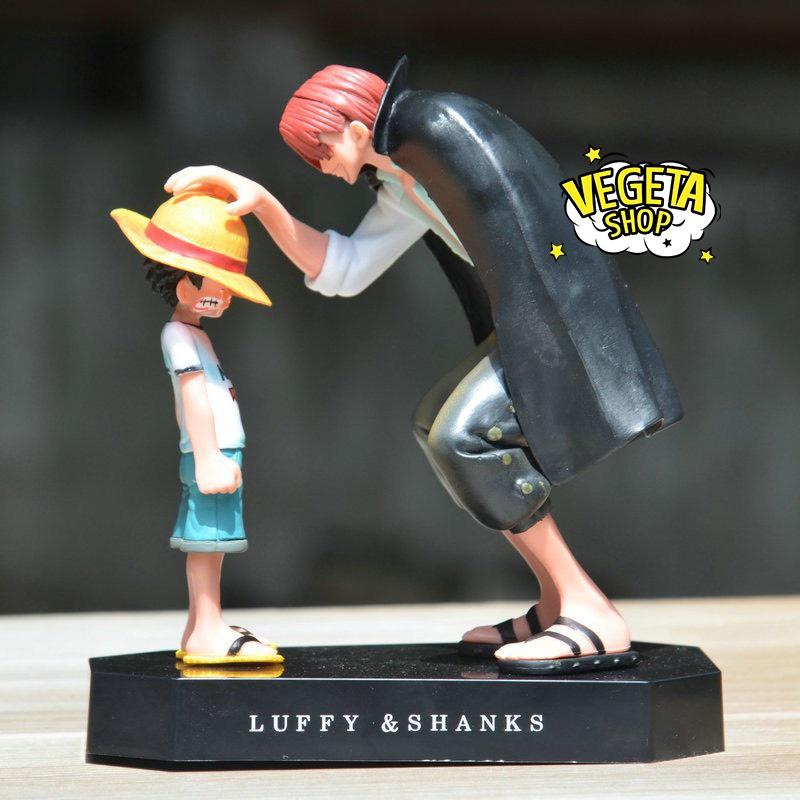 Mô hình One Piece - Monkey D Luffy và Shanks tóc đỏ - Hoạt cảnh Shanks mất tay vì cứu Luffy khóc nhè - Cao 18cm