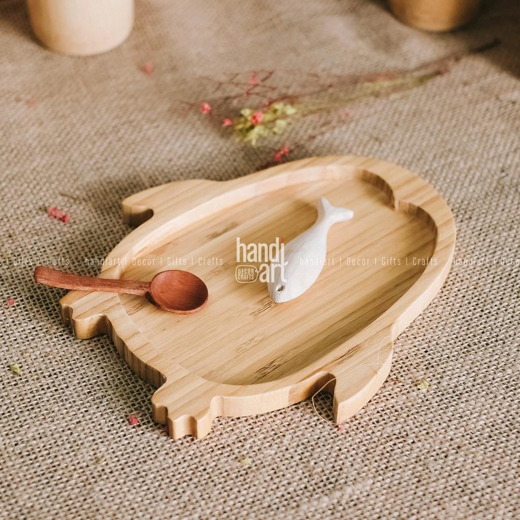 Khay gỗ tre hình chim cánh cụt - Khay gỗ ăn dặm - bamboo wooden tray