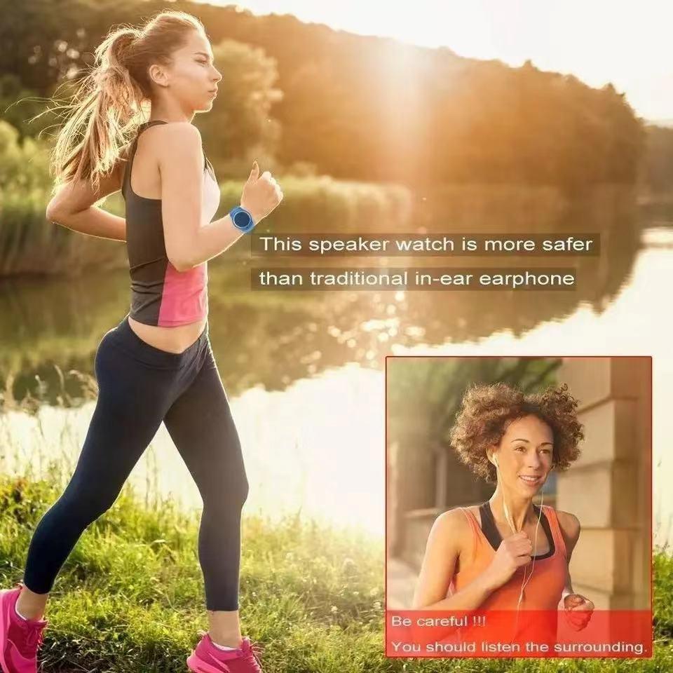 Mới U6 Đồng Hồ Đeo Tay Loa Bluetooth Có Đài FM Di Động Chạy Bộ Thể Thao Ngoài Trời LED Nhiều Màu Sắc Thẻ Nhớ 32GB PK B20 B90 U3 Màu sắc: Đen